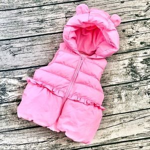 GYMBOREE⚡️Pink Bomber Ear Hoodie Jacket Vest_2T